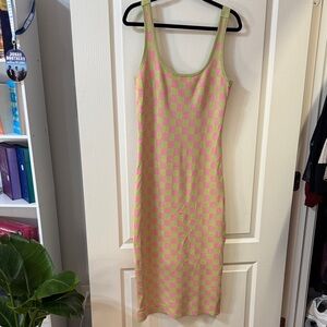 Cotton On Pink and Green Checkered Maxi Dress